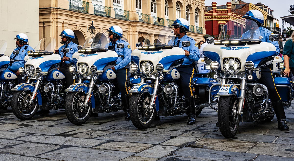 NOPD Offices on Motorcycle patrol