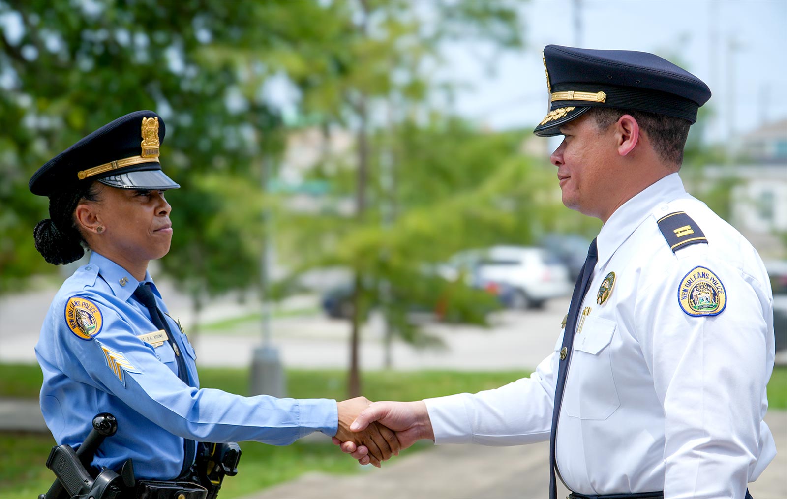 NOPD Officers shaking hands