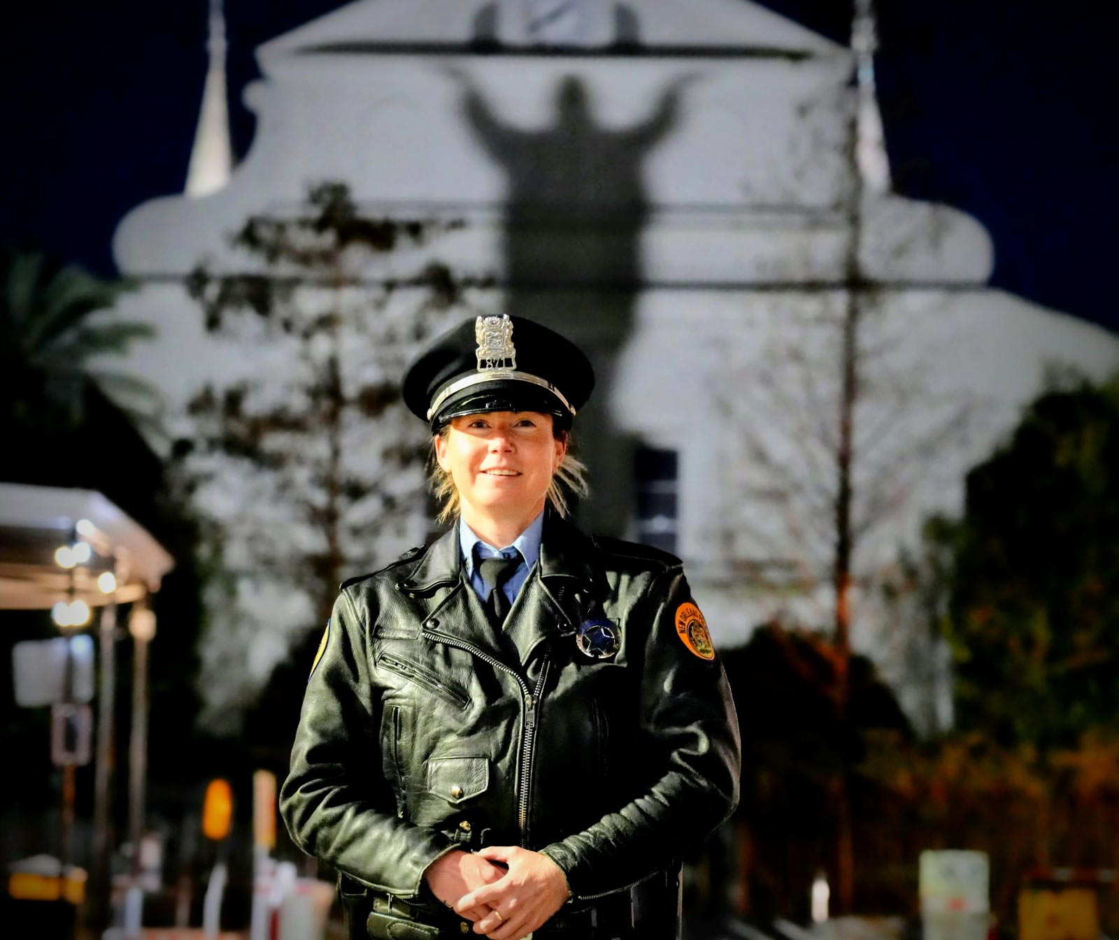 Reserve police officer facing forward